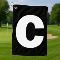 Letter C Capital Alphabet Monogram Initial Golf Towel