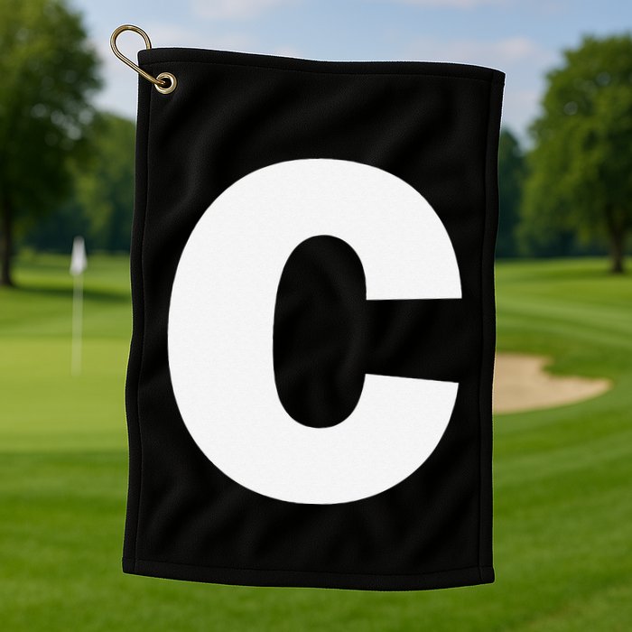 Letter C Capital Alphabet Monogram Initial Golf Towel