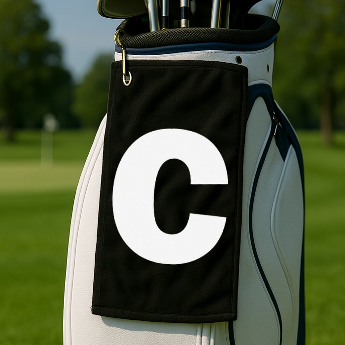 Letter C Capital Alphabet Monogram Initial Golf Towel