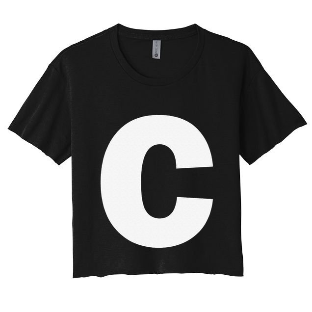 Letter C Capital Alphabet Monogram Initial Crop Top