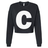 Letter C Capital Alphabet Monogram Initial Cropped Pullover Crew