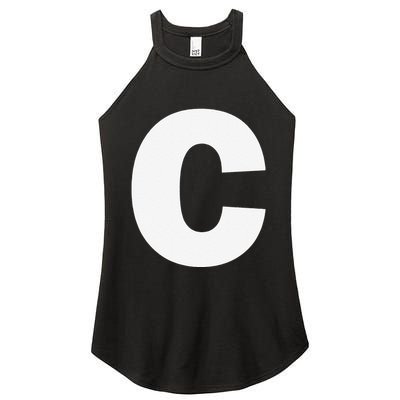 Letter C Capital Alphabet Monogram Initial Women's Perfect Tri Rocker Tank