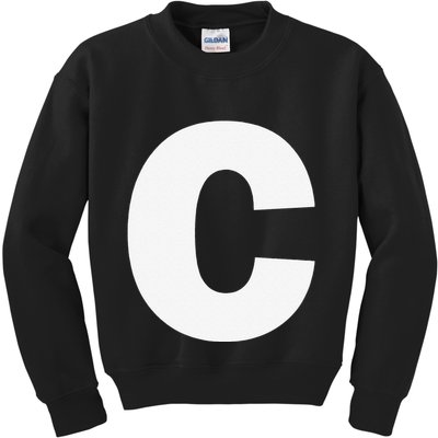 Letter C Capital Alphabet Monogram Initial Kids Sweatshirt