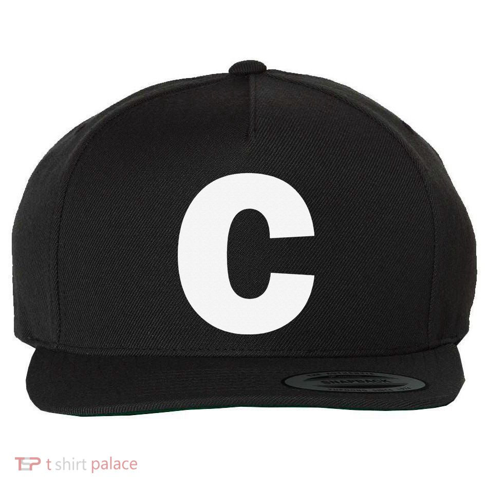 Letter C Capital Alphabet Monogram Initial Wool Snapback Cap