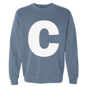 Letter C Capital Alphabet Monogram Initial Garment-Dyed Sweatshirt