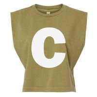 Letter C Capital Alphabet Monogram Initial Garment-Dyed Women's Muscle Tee