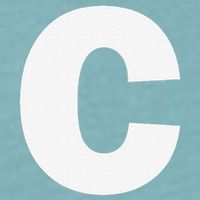 Letter C Capital Alphabet Monogram Initial Sueded Cloud Jersey T-Shirt