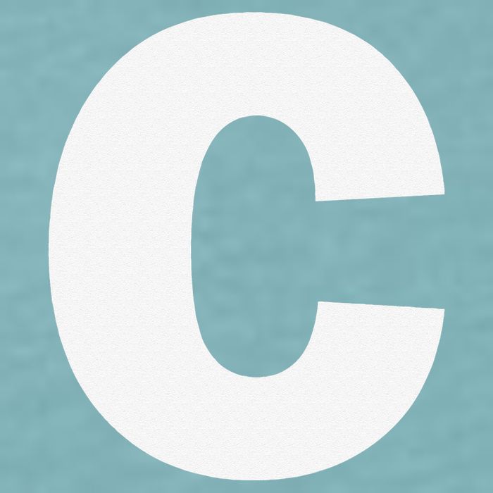 Letter C Capital Alphabet Monogram Initial Sueded Cloud Jersey T-Shirt