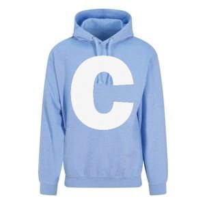 Letter C Capital Alphabet Monogram Initial Unisex Surf Hoodie