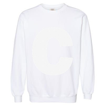 Letter C Capital Alphabet Monogram Initial Garment-Dyed Sweatshirt