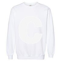 Letter C Capital Alphabet Monogram Initial Garment-Dyed Sweatshirt