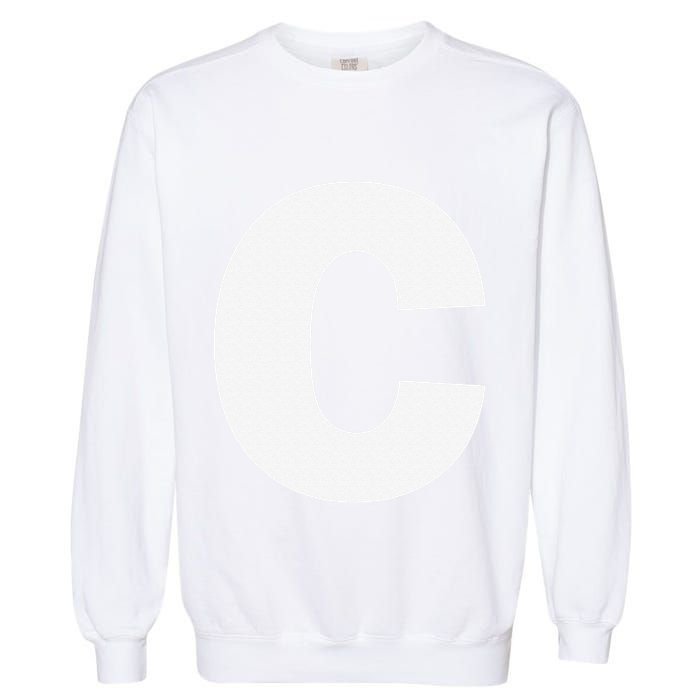 Letter C Capital Alphabet Monogram Initial Garment-Dyed Sweatshirt
