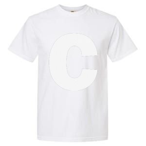 Letter C Capital Alphabet Monogram Initial Garment-Dyed Heavyweight T-Shirt