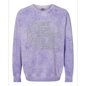 Life Can Change In An Instant Brain Cancer Awareness Colorblast Crewneck Sweatshirt