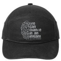 Life Can Change In An Instant Brain Cancer Awareness 7-Panel Snapback Hat