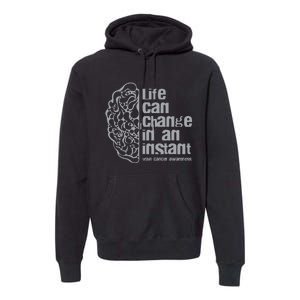 Life Can Change In An Instant Brain Cancer Awareness Premium Hoodie