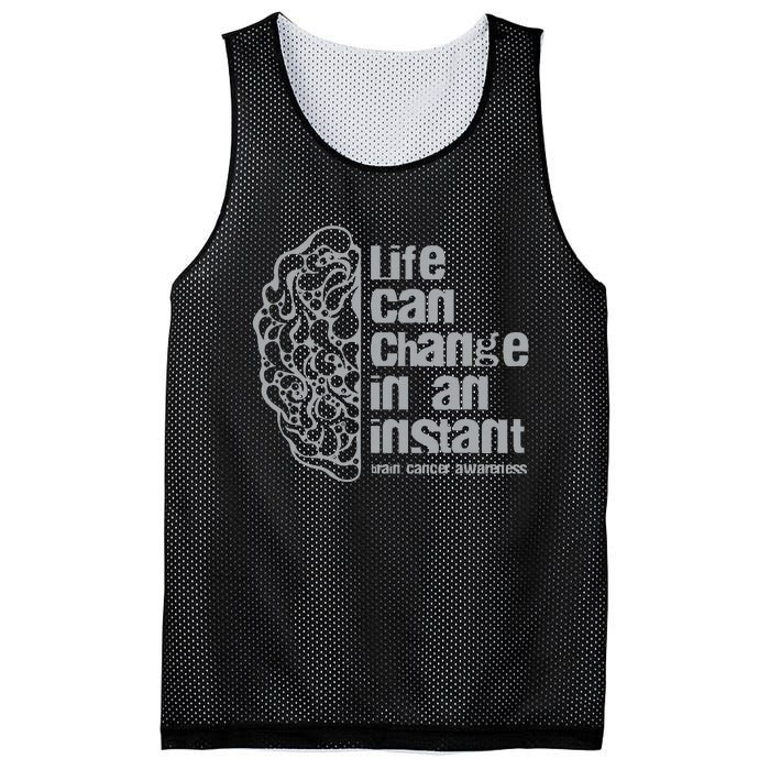 Life Can Change In An Instant Brain Cancer Awareness Mesh Reversible Basketball Jersey Tank