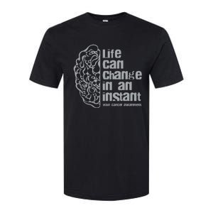 Life Can Change In An Instant Brain Cancer Awareness Softstyle CVC T-Shirt