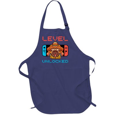 Level Cinco De Mayo Dog Unlocked Video Games Full-Length Apron With Pockets