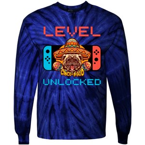 Level Cinco De Mayo Dog Unlocked Video Games Tie-Dye Long Sleeve Shirt