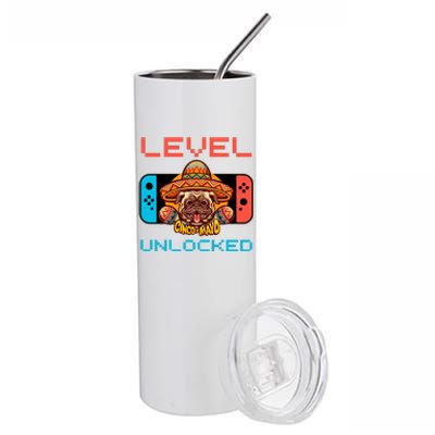 Level Cinco De Mayo Dog Unlocked Video Games Stainless Steel Tumbler