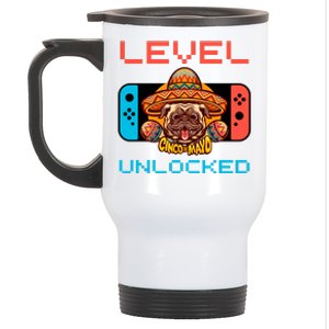 Level Cinco De Mayo Dog Unlocked Video Games Stainless Steel Travel Mug