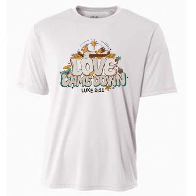 Love Came Down Bible Quote Hoodie Christmas Nativity Jesus Cooling Performance Crew T-Shirt