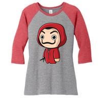 La Casa De Papel Heist Women's Tri-Blend 3/4-Sleeve Raglan Shirt