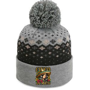 Leopard Cinco De Mayo Girl Mexican Fiesta 5 De Mayo The Baniff Cuffed Pom Beanie