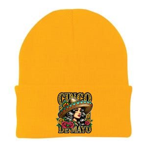 Leopard Cinco De Mayo Girl Mexican Fiesta 5 De Mayo Knit Cap Winter Beanie