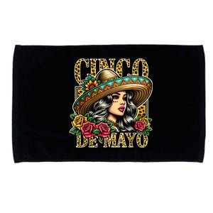 Leopard Cinco De Mayo Girl Mexican Fiesta 5 De Mayo Microfiber Hand Towel