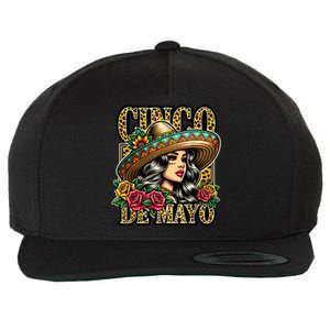 Leopard Cinco De Mayo Girl Mexican Fiesta 5 De Mayo Wool Snapback Cap