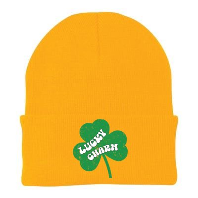 Lucky Clover Distressed Knit Cap Winter Beanie