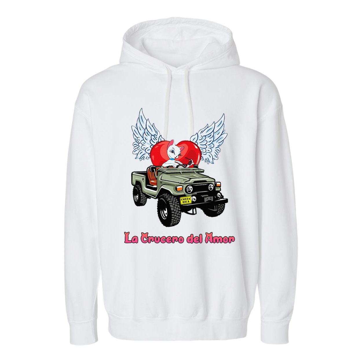 La Crucero Del Amor Costa Rica Kitten Cat Pretty Cruiser Garment-Dyed Fleece Hoodie