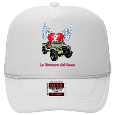 La Crucero Del Amor Costa Rica Kitten Cat Pretty Cruiser High Crown Mesh Back Trucker Hat