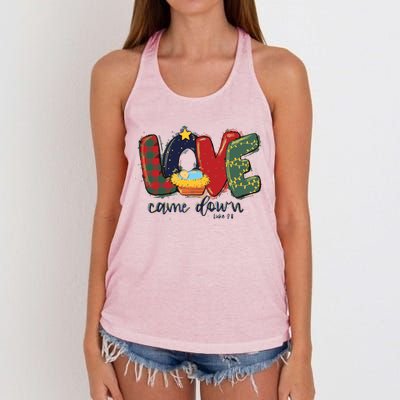 Love Came Down Luke 211 Baby Jesus Christmas Christian Women's Knotted Racerback Tank