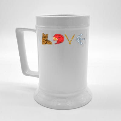 LOVE Cute Downhill Snow Skiing Winter Sports Alpine Ski Beer Stein