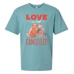 Love Cat Design Great Gift Love Is Not Cancelled Meaningful Gift Sueded Cloud Jersey T-Shirt