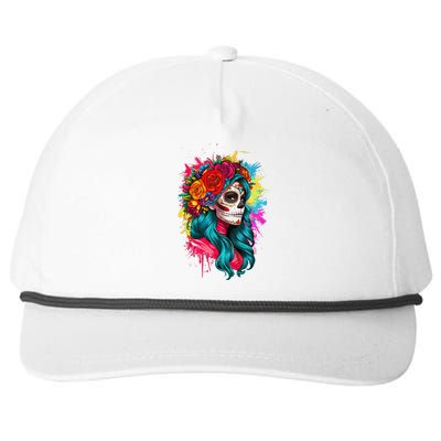 La CatrinaS Dia De Los Muertos Tribute Snapback Five-Panel Rope Hat