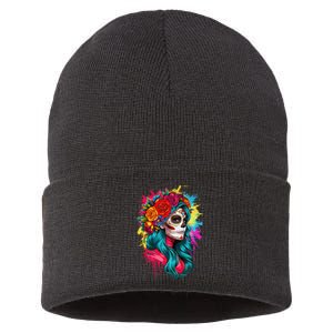 La CatrinaS Dia De Los Muertos Tribute Sustainable Knit Beanie