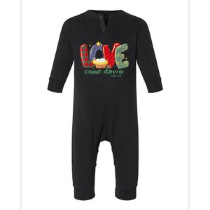 Love Came Down Luke 211 Merry Christmas Baby Jesus Infant Fleece One Piece