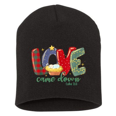 Love Came Down Luke 211 Merry Christmas Baby Jesus Short Acrylic Beanie