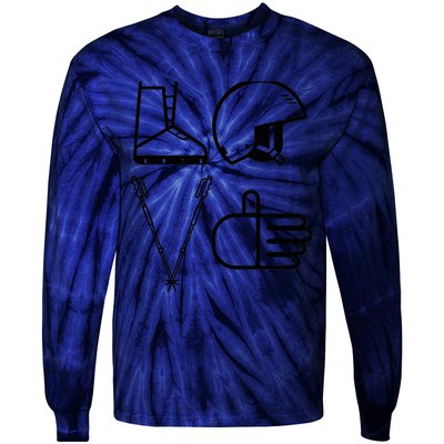 LOVE Cute Downhill Snow Skiing Winter Sports Alpine Ski Tie-Dye Long Sleeve Shirt