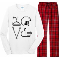 LOVE Cute Downhill Snow Skiing Winter Sports Alpine Ski Long Sleeve Pajama Set