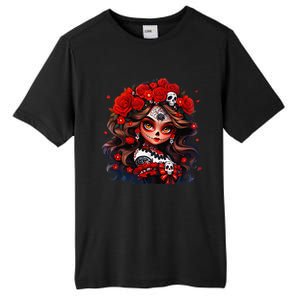 La Catrina Dia De Los Muertos Day Of The Dead Sugar Skull Tall Fusion ChromaSoft Performance T-Shirt