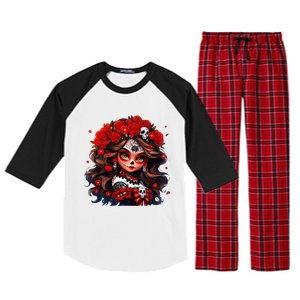 La Catrina Dia De Los Muertos Day Of The Dead Sugar Skull Raglan Sleeve Pajama Set