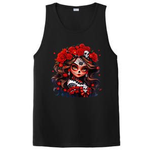 La Catrina Dia De Los Muertos Day Of The Dead Sugar Skull PosiCharge Competitor Tank