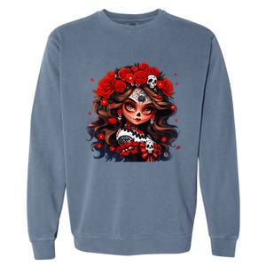 La Catrina Dia De Los Muertos Day Of The Dead Sugar Skull Garment-Dyed Sweatshirt