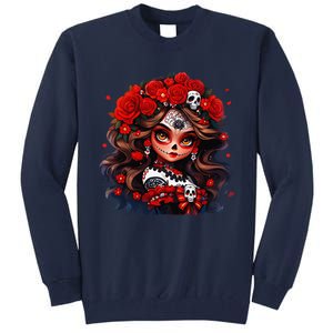 La Catrina Dia De Los Muertos Day Of The Dead Sugar Skull Tall Sweatshirt