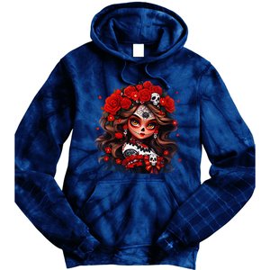 La Catrina Dia De Los Muertos Day Of The Dead Sugar Skull Tie Dye Hoodie